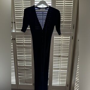 L’Academie XS Button Up Long Black Dress